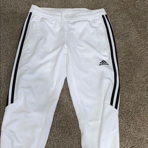 white adidas joggers